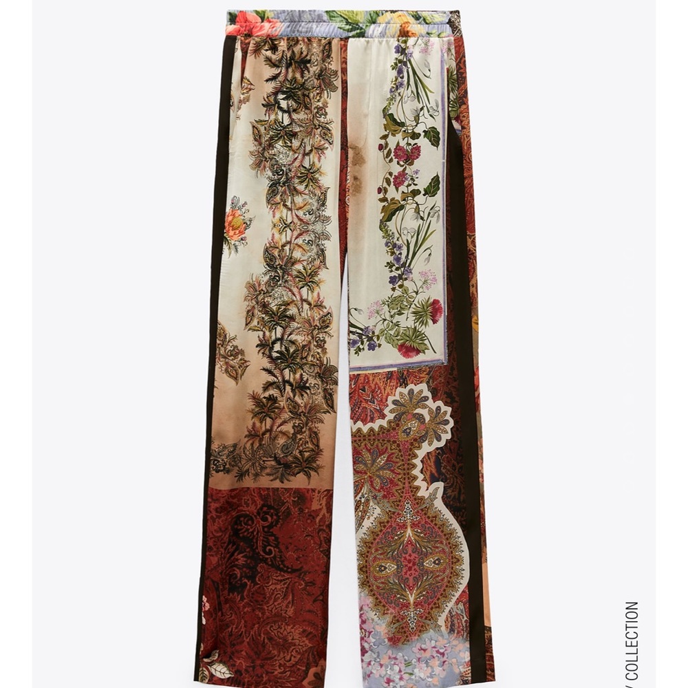Zara Large Patchwork Pants NEW